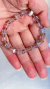 Transparent crystal golden orange colorful bead bracelet titanium steel glass crystal bracelet for men Item Picture